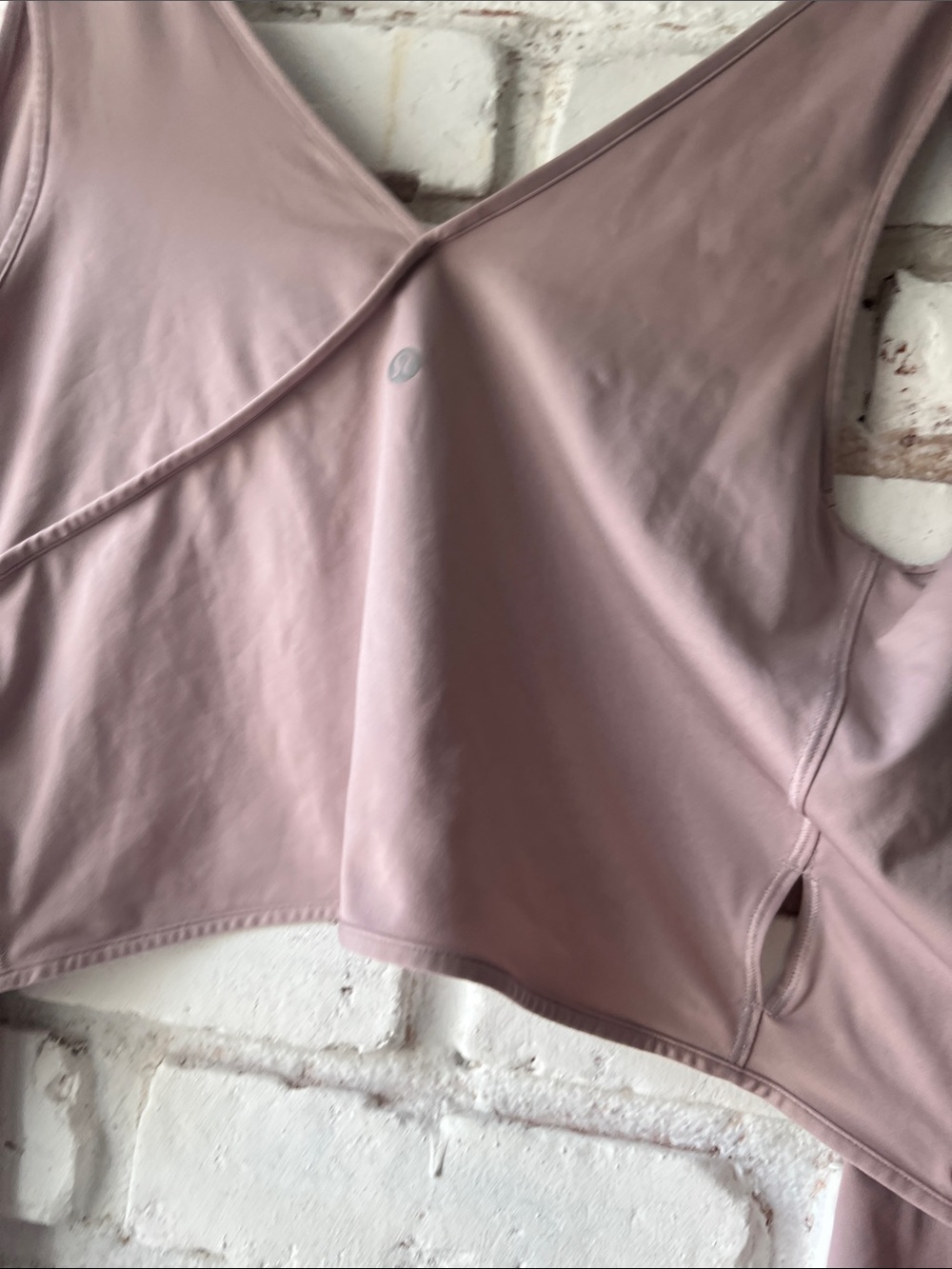Lululemon Women's Blush Wrap-Front Crop tank top v neck Pilates Princess - Picture 3 of 6